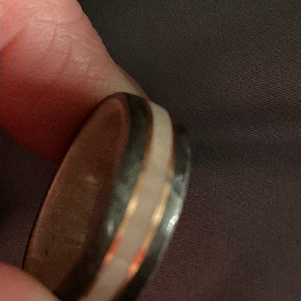 Custom-made men’s ashwood ring with elk antler and bronze inlays - new - Picture 3 of 3